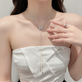 Crystal Butterfly Lariat Necklace studio product shot